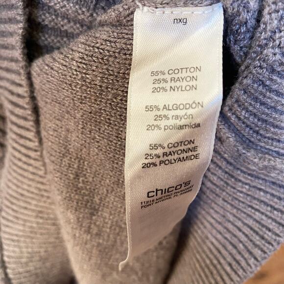 Chicos Knit Cowl Sweater Brown Womens Size 3 XL - Picture 6 of 8